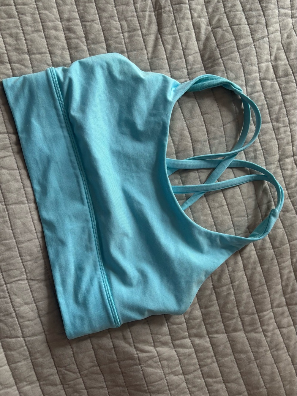 lululemon athletica Aqua Blue Strappy Crop Top